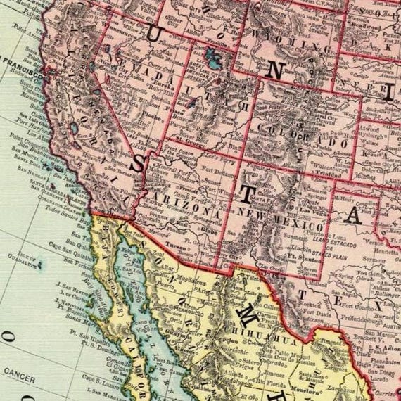 1800年代の北アメリカ地図：歴史大陸コレクション（デジタル