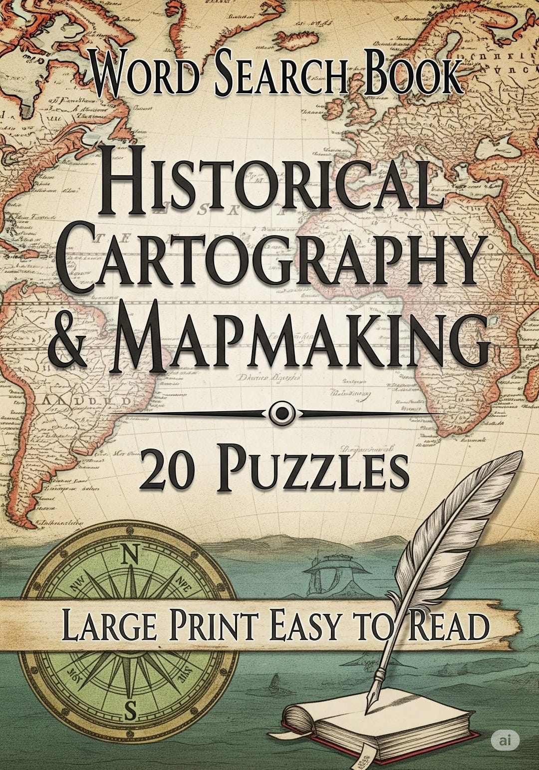 Vintage Puzzle Game- Word Search Puzzle Book - Historical Cartography ...
