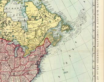 1800s North America Map: Historical Continent Collection (digital