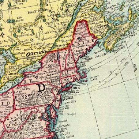 1800年代の北アメリカ地図：歴史大陸コレクション（デジタル