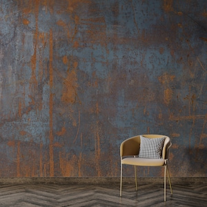 Rusty Metal Wallpaper, Rust Wall Mural, Metal Peel and Stick Wallpaper, Vintage Metallic Textured Wallpaper Mural
