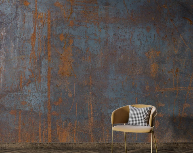 Rusty Metal Wallpaper, Rust Wall Mural, Metal Peel and Stick Wallpaper ...