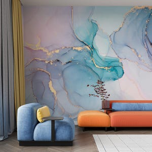 Ombre Marble Texture Wallpaper Peel & Stick, Abstract Marble Wallpaper, Modern Wall Decor, Self-Adhesive Wallpaper Marble Mural