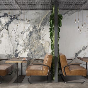 Abstract Marble 3d Photo Vinyl Wallpaper, Gray Self Adhesive, Peel and Stick Wall Murals Wall Decoration Minimalistic Design Removable