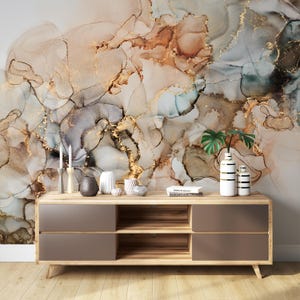 Luxury Marble Wallpaper, Modern Abstract Mural, Liquid Marble Alcohol Ink Wallpaper, Acrylic Marble Texture Wallpaper