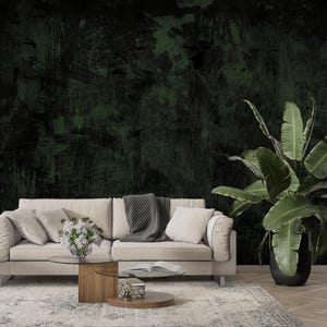 Carta da parati astratta verde scuro, murale, carta da parati rimovibile, vecchia carta da parati vintage grunge verde, stacca e attacca, decorazione da parete