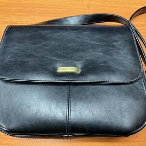 Vintage Liz Claiborne First Issue Cross body Bag Black Faux Leather Purse NWT