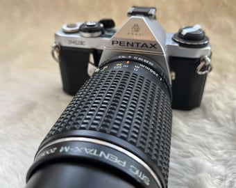 Pentax KM Silver 35mm SLR Film Camera Body + SMC 55mm F/1.8 Lens