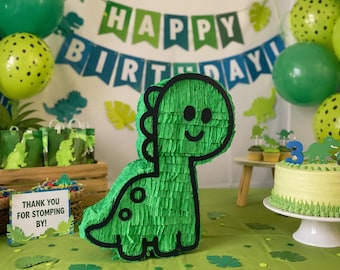 Cute Dinosaur Mini Piñata |Dinosaur Birthday Party Decoration |Handmade Dino Party Favor |Green Dinosaur Centerpiece | Custom Birthday Decor