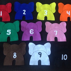 10 Elephants flannel felt story