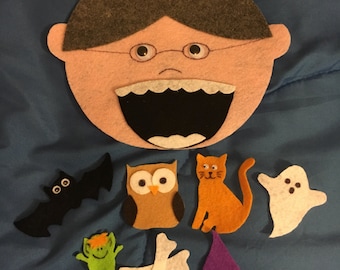 There was an Old Lady Who Swallowed a Bat Flannel Felt Board Story/Halloween/Preschool