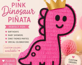 Cute Dinosaur Mini Piñata |Dinosaur Birthday Party Decoration |Handmade Dino Party Favor |Green Dinosaur Centerpiece | Custom Birthday Decor