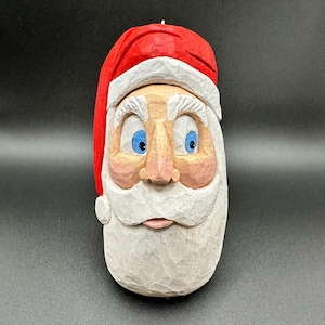 Hand carved Santa ornament