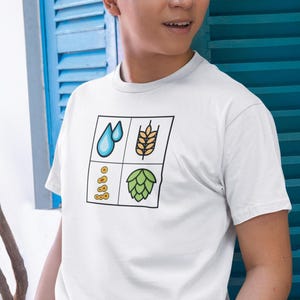 Home Brew T shirt. craft beer brewery shirt. brewery ingredients t-shirt perfect gift for him. gift for home brewers. funny tshirt for dad
