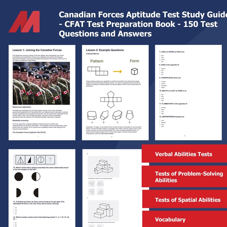 Canadian Forces Aptitude Test Study Guide CFAT Test Preparation Book