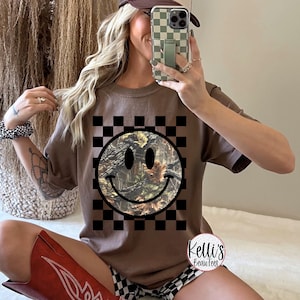 Checkered Camo Happy Face