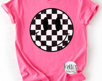 T-shirt à carreaux Happy Face