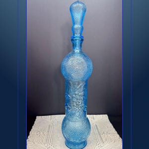 MC Blue Empoli Genie Bottle Decanter w/Matching Stopper