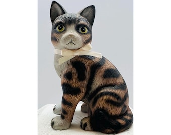 Wide Eyed, Porcelain/ceramic Tabby Cat