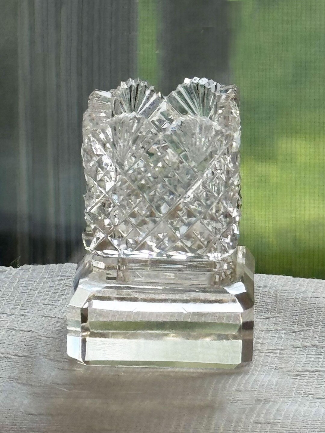 Cut Glass Toothpick Holder