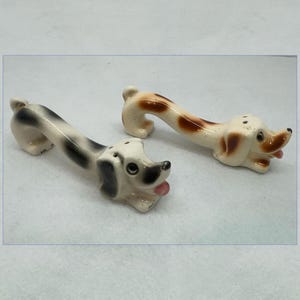 Stretched Out, Spotted Wiener Dog Salt & Pepper Shakers
