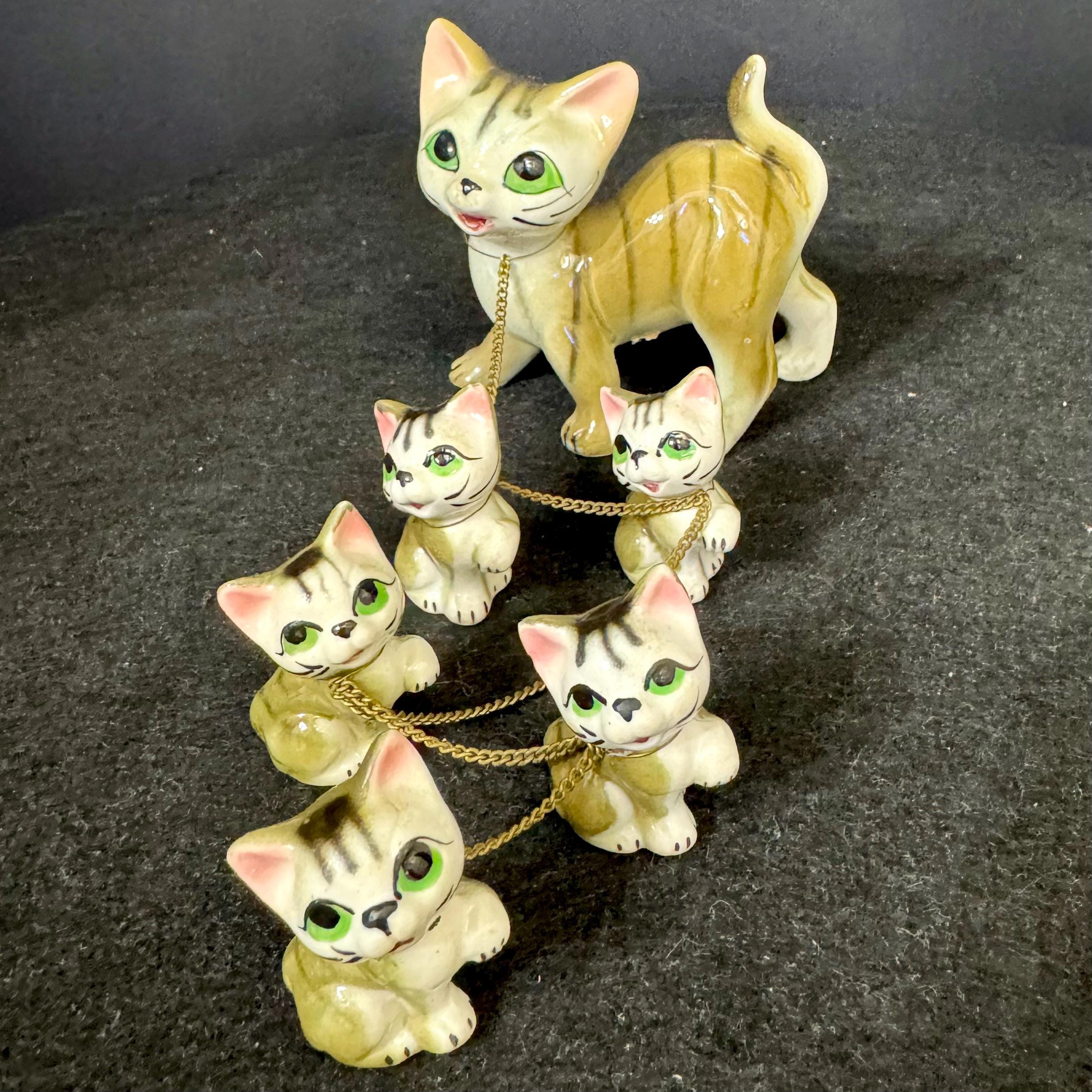 Vintage Cat With Chained Kittens - Etsy