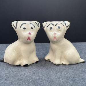 Vintage Mid Century Dog Salt & Pepper Shakers
