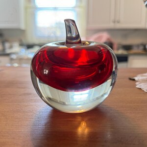 Vintage Art Glass Apple Paperweight