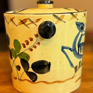 1940 Hand Painted Biscuit Jar - Japan
