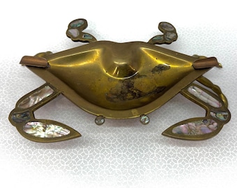 Mid Century, Mexican Abalone Inlay, Crab Ashtray