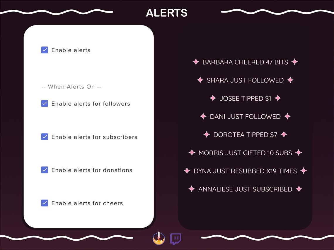 Coquette Bow Twitch Chat Widget: Animated Vintage Overlay With ...
