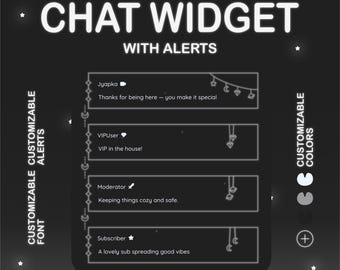 Ghostlight Twitch Chat Widget: Animated Monochrome Gothic Overlay with Unique Role Designs & Custom Alerts