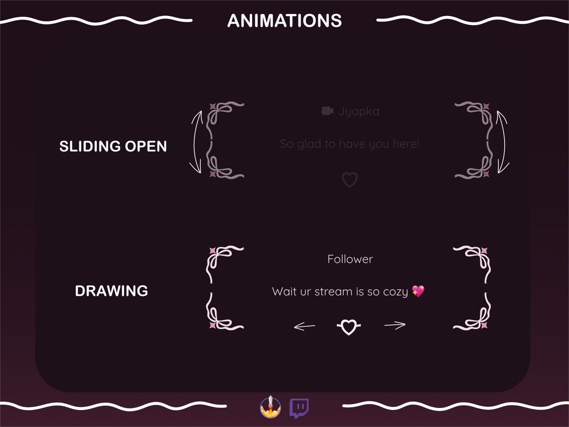 Coquette Bow Twitch Chat Widget: Animated Vintage Overlay With ...