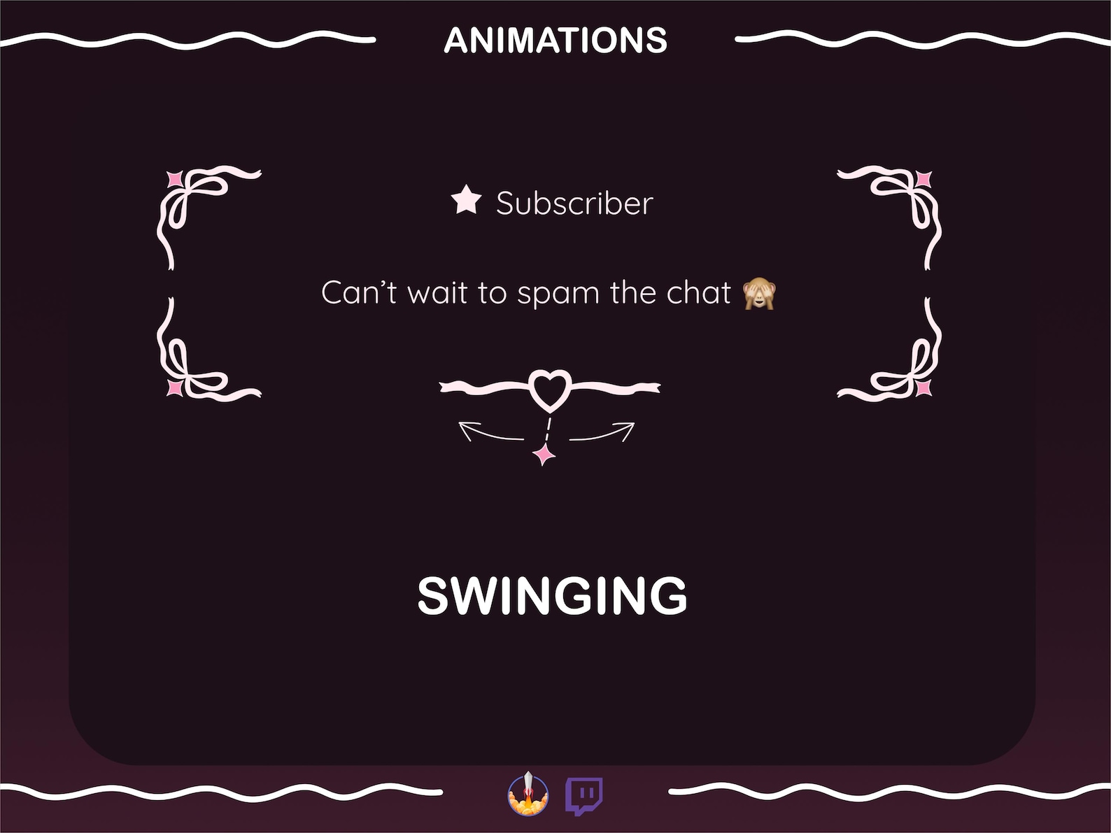 Coquette Bow Twitch Chat Widget: Animated Vintage Overlay With ...