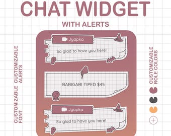 Witchy Notebook Twitch Chat Widget: Halloween Animated Overlay with Different Role Colors & Custom Alerts