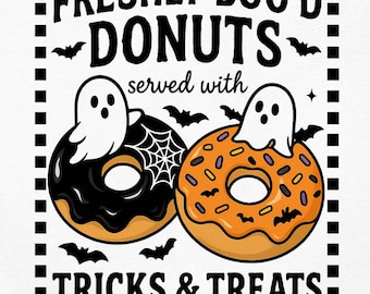Halloween Donut PNG | Spooky Donut Sublimation | Cute Halloween Food PNG | Donut with Sprinkles and Bats | Halloween Shirt Design