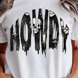 Howdy Halloween PNG | Spooky Western Cowboy Skull | Halloween Sublimation Design | Digital Download | T-Shirt & Mug PNG