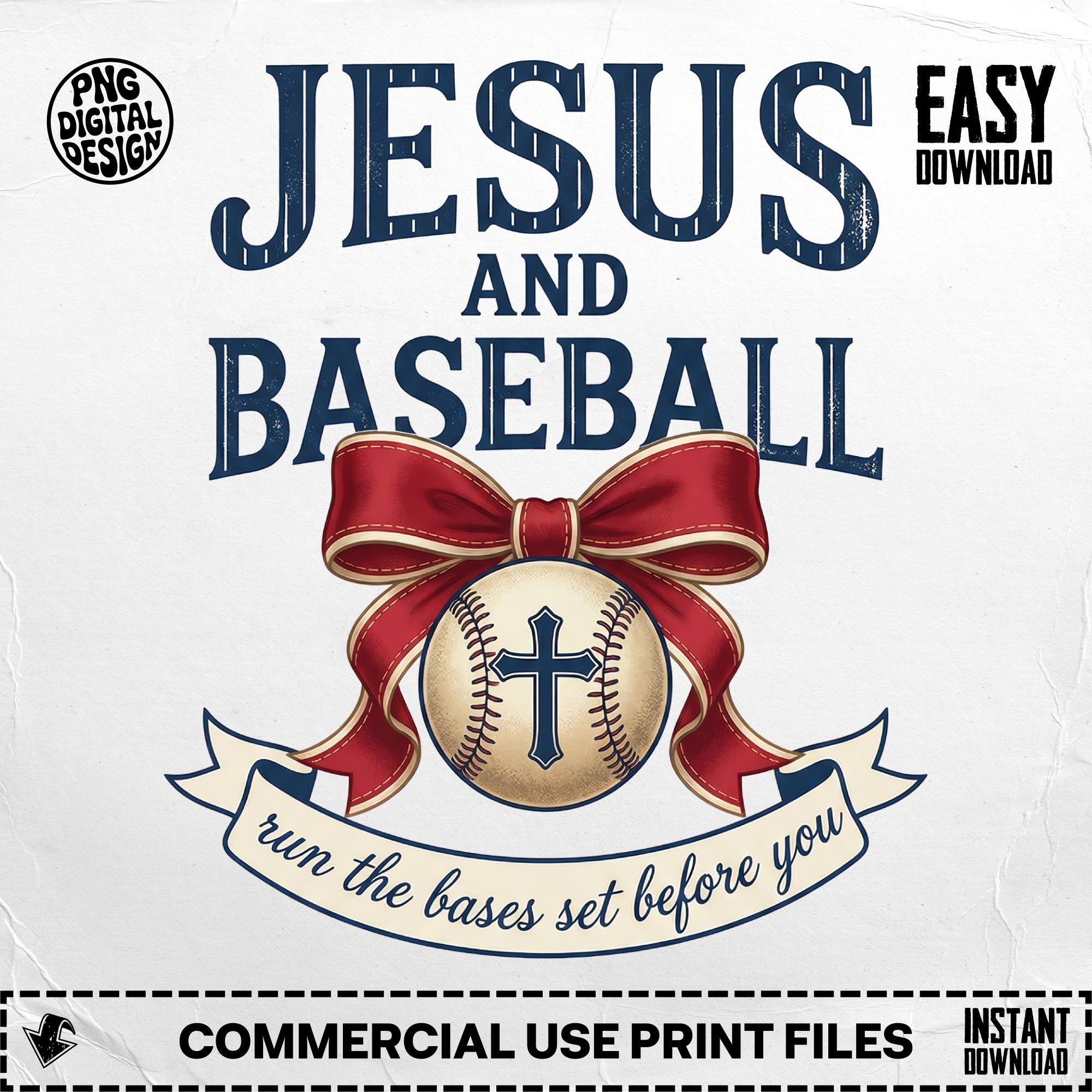 Jesus and Baseball PNG Digital Download, Christian Faith Design ...