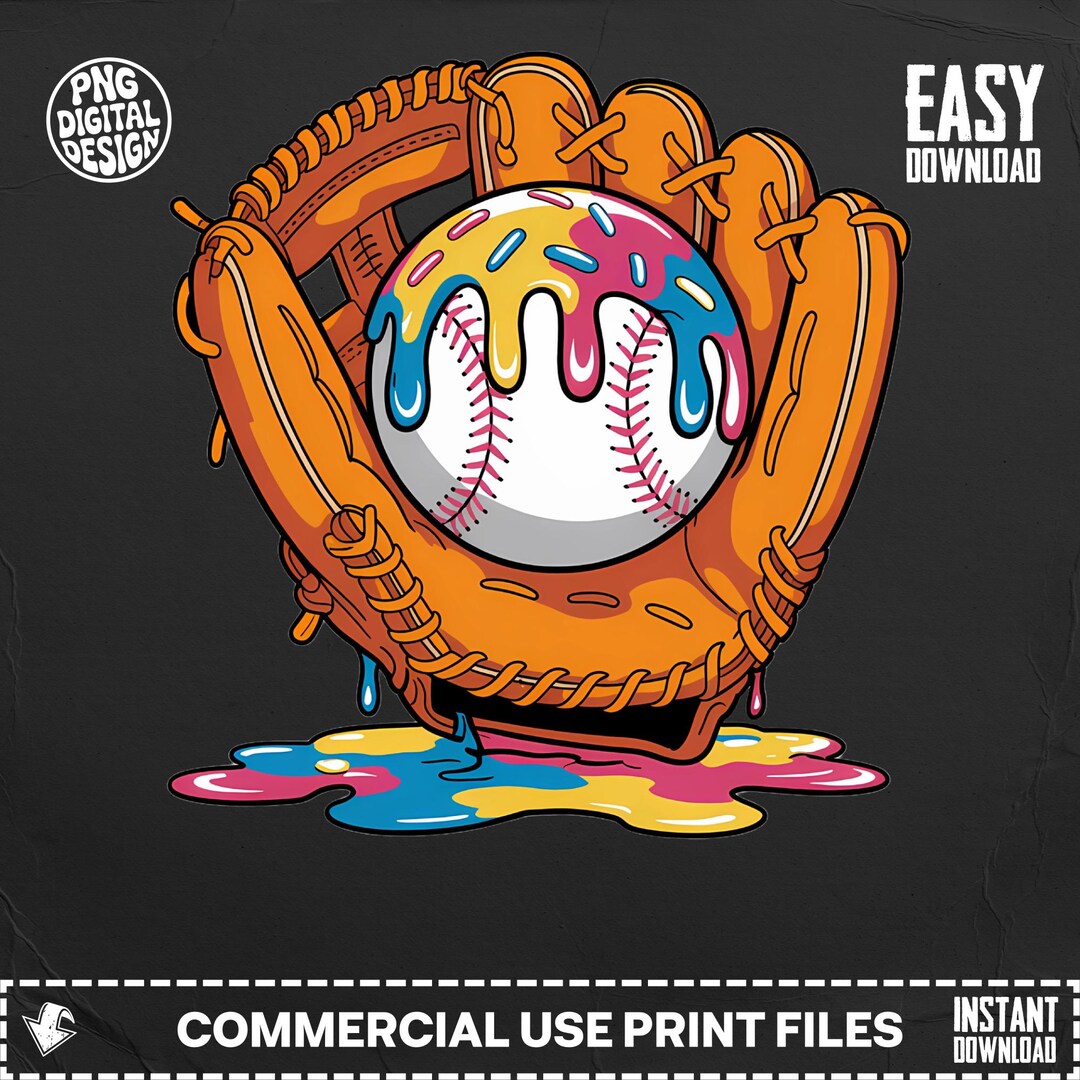 Baseball Glove PNG, Digital Art, Donut Drip Design, Sports Clipart ...
