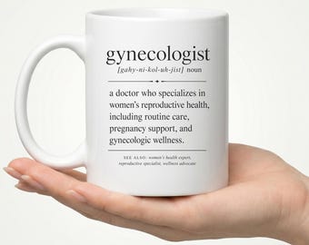 Gynecologist Definition Mug, OBGYN Gift for Doctor, Women's Health Student Graduation Appreciation Coffee Mug