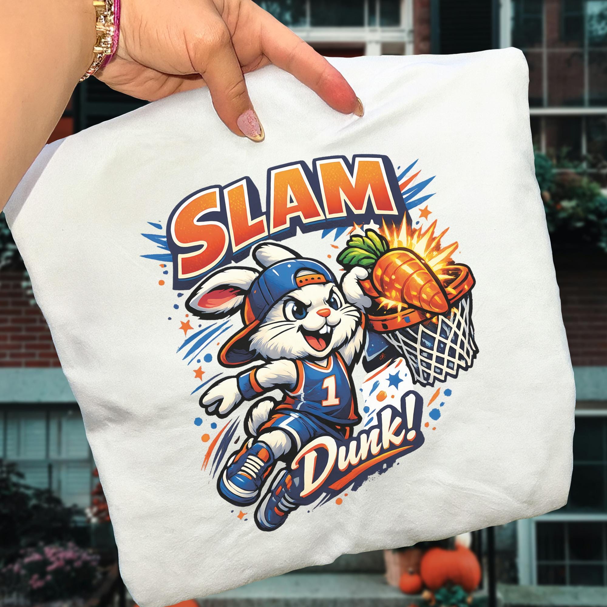 Slam Rabbit Bunny Slam Dunk PNG, Rabbit Basketball Digital Art, Cartoon Design, T ...