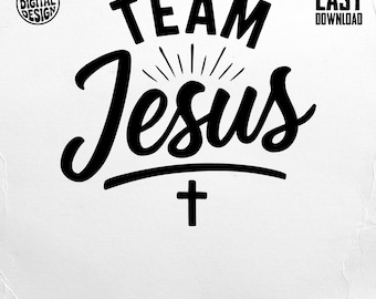 Team Jesus PNG, Christian Sublimation Design, Faith Based Digital Art, Religious T Shirt Print, Church Group Gift Idea