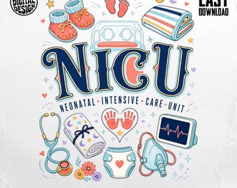 NICU Digital PNG Bundle for Nurses & Preemie Parents | Neonatal Intensive Care Unit Clipart | Medical Healthcare Design