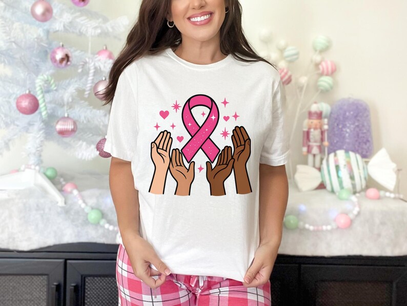 Breast Cancer Awareness Hands PNG | Pink Ribbon Unity Sublimation ...
