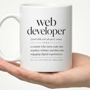 Web Developer Mug, Programmer Definition Coffee Cup, Coding Gift for Coder, Funny Tech Boss Gift, Software Engineer Present, Dictionary