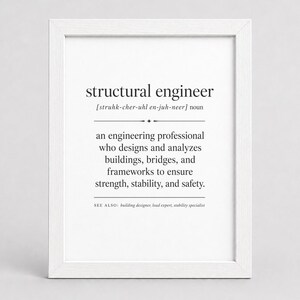 Definition of structural engineer with related terms in a white frame.