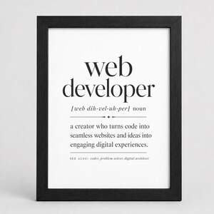 Web developer definition with meaning and related terms.