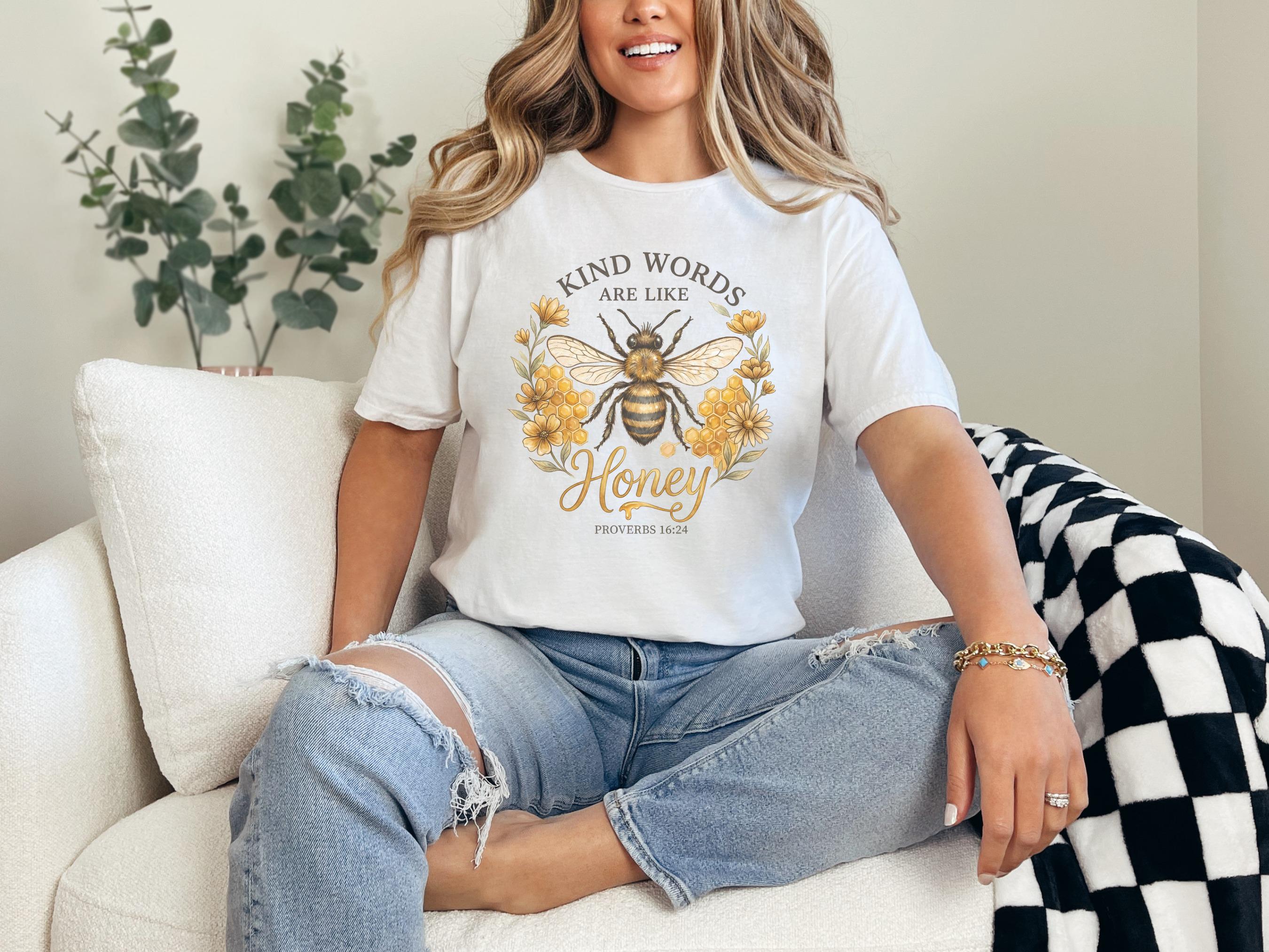 Honey Bee PNG, Proverbs 16 24, Kind Words Digital Download