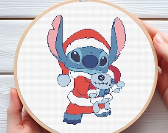 Stitch Christmas Cross Stitch Pattern | 109x150 Stitches | 9 Colors | Digital Download