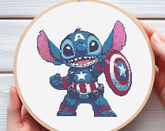 Superhero Stitch Cross Stitch Pattern: 11-Color Hero Theme (PDF)